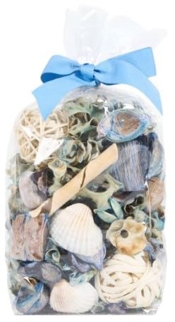 New Ocean Breeze Potpourri Bag, Add Coastal Charm to Your Home, Perfect for Bowls Or Vases, Adds A Soothing Splash of Colour and Scent to Any Room, Enhances Home Decor - Blue and Natural