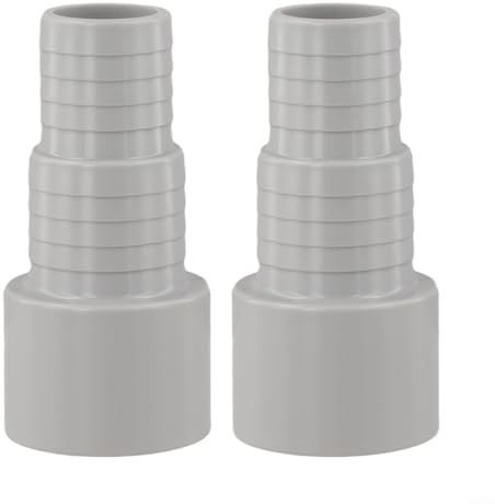 Adaptador de manguera de piscina hecho de material ABS con enchufe de 50 mm y compatibilidad para mangueras de 32 mm y 38 mm de diámetro interior (2 piezas)
