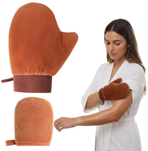 YZIRVNZ 2 Pcs Guante Autobronceador Facial y Cuerpo Guante Autobronceador Corporal Para Aplicar Loción Corporal Manopla Para Aplicar Loción Bronceadora Para Masaje Aceite Protección Solar Cuerpo