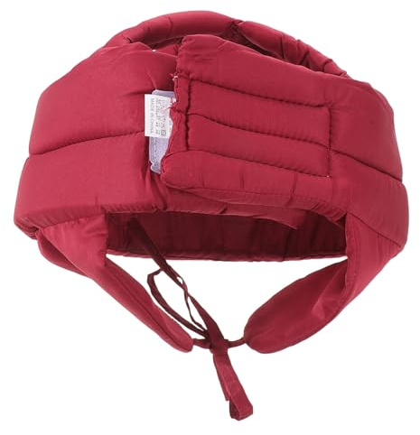 LOPUNER Casco Protector Anticaídas para Adultos Mayores Algodón Rojo, Absorción de Impactos y Alta Visibilidad para Actividades Diarias y Movilidad Cotidiana