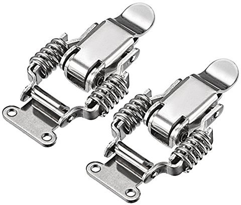 sourcing map 2pc Fermoir a Levier 201 Acier Inox Ressort Chargé Basculer Loquet Capture Pince 68mm