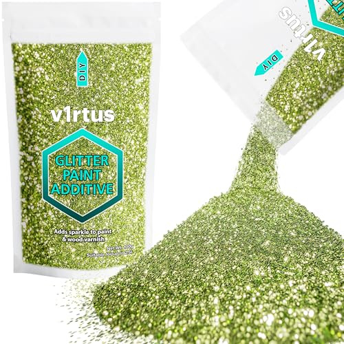 Olive Green Glitter Paint Additive 100g | Sparkle Glitter Paint for Walls Interior Exterior, v1rtus