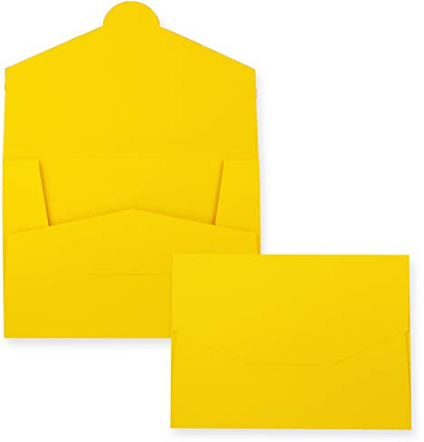 Lot de 50 chemises en papier solide pour documents de présentation, dossiers de candidature et de projet Jaune miel 22 x 30,5 cm 240 g/m²