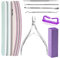 12 pcs Lot de Lime à Ongles Professionnelles et Pousse Cuticule,Brosse à ongles,Coupe-cuticules, Metal, outil pour ongles incarnés,Pour la maison et un salon,Violet
