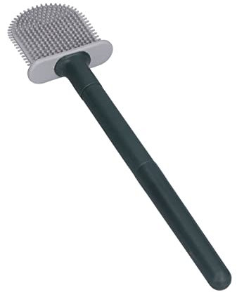 Spazzolone WC, Scopettino Bagno con Portascopino, Supporto Scopettino per WC ad Asciugatura Rapida, Montaggio a Parete, 367x87x39mm (Verde)