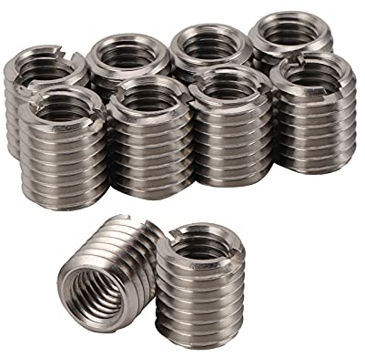 BORDSTRACT Dado di riduzione con filettatura esterna, 10 pezzi M10*1.5-M12*1.5-20MM Dado di riduzione in acciaio inossidabile, hardware di fissaggio