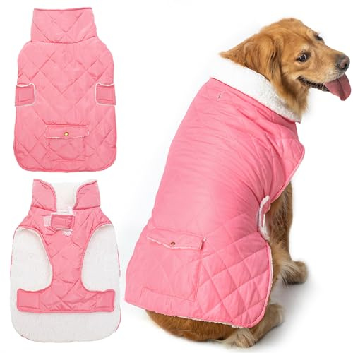 ORZECHKO Dog Winter Coat for Cold Weather, Windproof Fleece Warm Pet Jacket