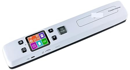 Escaneo rápido en varios idiomas Escáner portátil Wifi A4 for documentos, libros, útiles escolares, escáneres de imágenes fotográficas JPG/PDF portátiles de 1050DPI con pantalla ( Color : Bianco , Siz