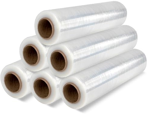 Film Transparente para Embalar, Plastico Cubretodo para Mudanzas, Film Adhesivo Protector, Film Embalaje para Cubrir Muebles, Cajas Carton Mudanza y Objetos - Ofituria (6 unds)