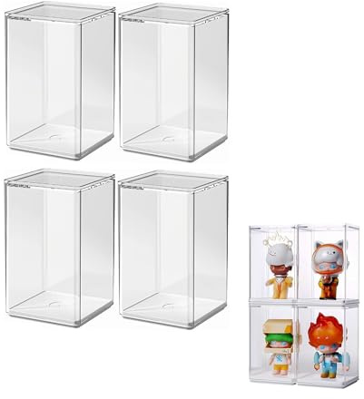 Dasellfa Vitrina Expositora Colecciones Acrílico Transparente, Caja Transparente Expositor Metacrilato, un Conjunto de Cuatro Adecuado Funko Personalizado, Hirono Figure, Figura de Colección