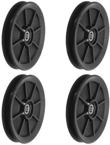 PATIKIL Universal Bearing Pulley Wheel 120mm/4.7, 4 Pcs Nylon Bearing Pulley Wheel Lifting Bearing Wheel Replace for Gym Equipment Part Cable Machine