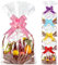 XWCHASA 20 Stück Große Geschenkfolie Transparent Cellophantüten, Cellophanfolie 50 x 60cm, Durchsichtiges Geschenkfolie Geschenkverpackung mit 20 Zugschleifen für Geschenke Körbe, Blumen, Hochzei