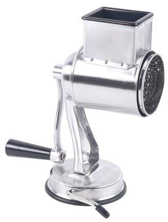 Cortador de verduras, rallador de tambor con 5 tambores de acero inoxidable, rallador de patatas manual, rallador de cocina multifuncional para cortar frutas y verduras