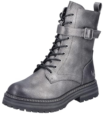 Rieker 93024 Bottes de motard pour femme Argenté/platine 40 EU, Argent platine, 40 EU