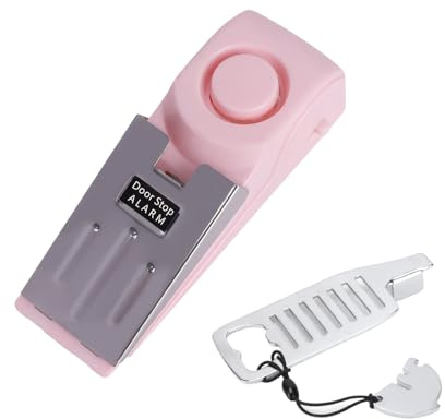 Mengshen Kit de alarma portátil para puerta, tope de puerta, dispositivo de seguridad, 3 niveles de sensibilidad para viajes, hotel, hogar, apartamento