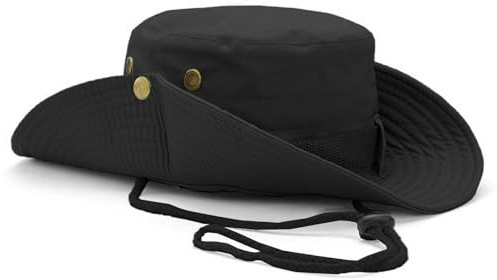 NLAND Boonie hatt män kvinnor sommarhatt UV-skydd buskhatt brett brätte utomhus hatt vikbar vandringshatt fiskarhatt safari hatt vandring bucket hatt, svart, one size