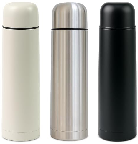 Home Hacks Vacuum Insulated Thermos Flask Stainless Steel - Silver, 1000ml - BPA-Free Insulated Water Bottles - Leakproof Flasks for Hot and Cold Drinks - Double Walled Thermos Water Bottle