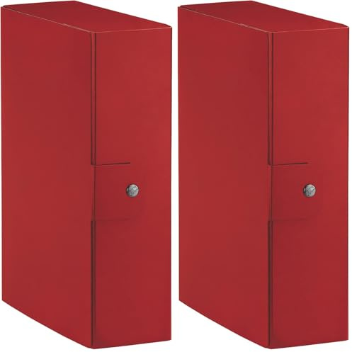 Esselte C28 EUROBOX Cartella per Progetti, 25 x 35 cm, Dorso 8 cm, Rosso, Confezione da 1, 390328160