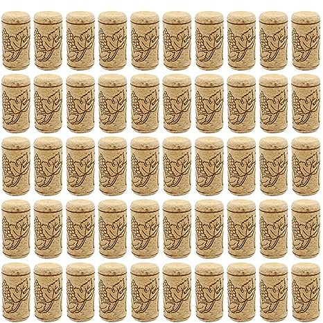 Watreketal 50 tapones de corcho rectos de 44 x 22 mm de madera natural para botellas de vino, tapones de repuesto únicos a prueba de fugas para botellas