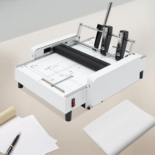 A3 Folding Binding Machine, 2-in-1 Versatile Automatic Book Maker Paper Stapling Making Book Stapler, 60W 110V Paper Folding & Binding Machine 200-300Books/H for Schools Print Stores Offices