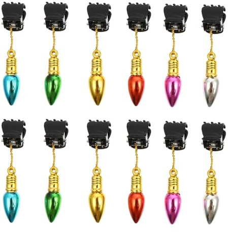 SWOOMEY 24pcs Christmas Beard Bell Clips Plastic Beard Decoration Baubles for Facial Hair Easy to Attach and Reusable Stylish Ornament and Hair during Festive Parties Random Color