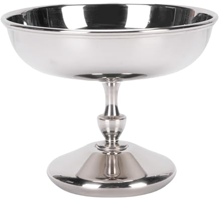 Restokki Glasskopp i rostfritt stål Serveringsskål Elegant mellanmålssnack Godissallad Fruktpudding Yoghurtfest (2401-3)