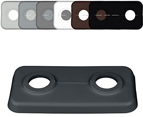 FUX 1 Pcs. Rosace radiateur, 12mm-21,3mm, rosace double pour tuyau de chauffage, cache tuyau plomberie, coffrage cache tuyau, cache trou, rosace 2 trous (18mm, gris anthracite RAL 7016)