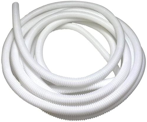 White Conduit Split Plastic Flexible Cable Tidy Solution Tube Trunking 23mm - 10m