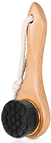 ZHUDAN LYYDAN Brosse Nettoyante Visage, Brosse Visage En Fibre De Charbon De Bambou Naturelle, Ultra-doux, Brosse De Massage Pour Massage Du Visage Et Nettoyage De La Peau, Blanc