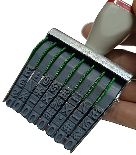 WANLIAN Timbro digitale, timbro a rullo con numero timbro con data a rullo con segno digitale personalizzato,Dimensione stampa 54 x 7 mm, Inchiostrazione separata (8cifre)