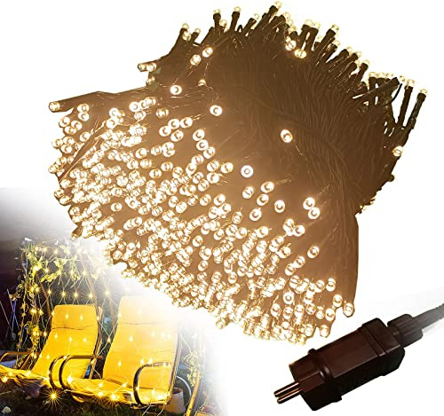 Feelhea Guirlande Lumineuse LED Extérieur 6 x 4m Filet Lumineux LED 8 modes blanc chaud LED avec prise pour Noël, Halloween, Jardin, Mariage Intérieur Décoration, IP44 Etanche