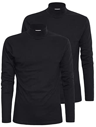 Liabel Maglia Lupetto Uomo Caldo Cotone Conf da 2 pz, Nero XL