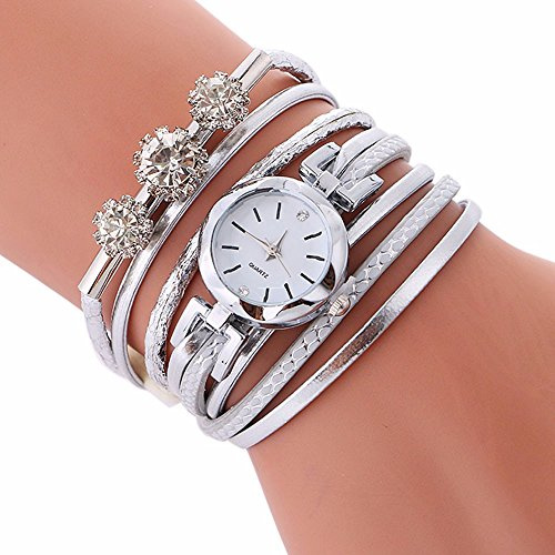 Generic Women's Easter Bracelet Watch Fashion Student Circle Ladies Table Diamond Watch Bands for Watches (White, 1 * 1 * 1)