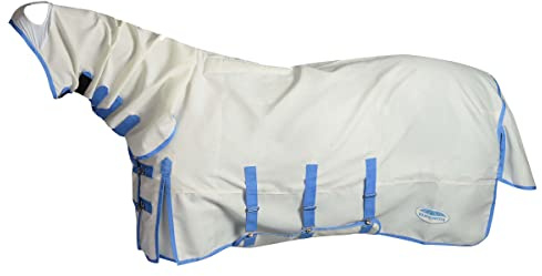 Weatherbeeta Comfitec Sweet Itch Shield Combo eksemfilt – vit/blå, storlek: 145