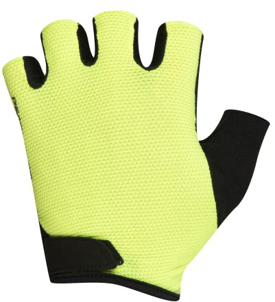PEARL IZUMI Men's Fingerless Quest Cycling Gel Gloves, Durable Gel Padding & Lightweight with Reflective Fabric, Screaming Yellow, Medium