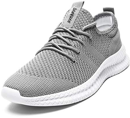 Tvtaop Hommes Baskets Chaussures De Course sur Route Sneaker Gym Athlétique Respirant Sports De Plein Jogging Fitness Antidérapant Léger Confortable Casual Chaussures De Marche,Gris 49 EU