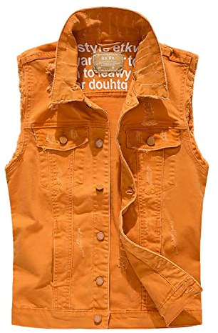 Chaleco de Camuflaje para Hombre de Jeans Motociclista Gilet Estilo Biker Reverso sin Mangas Chaqueta de Vaquero Estilo Slim Tendencia Chaleco de Camuflaje de Jeans Chaleco de Trabajo para Caminata