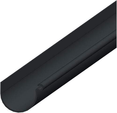 4Home&Garden | Einzelteile Dachrinnensystem Typ250 60mm Fallrohr DN 60 | Kunststoff PVC Anthrazit | Verbinder Stutzen Rinnenhalter (Dachrinne 200 cm)