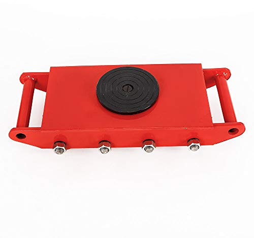 SOLOCJNL 12t Transpaleta mecánica de 26.400 Lb, con tapa giratoria de 360 grados, con 8 ruedas, color rojo