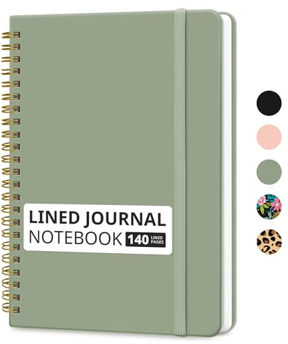 Taja Lined Spiral Notebook for Work, 5.7x7.9 Spiral Journal College Ruled