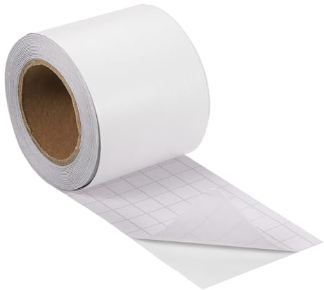 sourcing map Träådnings tejp, 5,1 cm x 10,1 m Självhäftande reparationstejp med träådning för golvlister, dörrar, gossreparation, möbeldekoration Vitt trä
