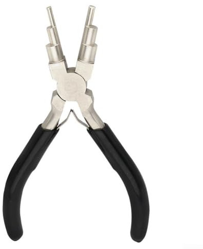 Pince à bijoux, pince à bec rond 6 en 1, pince multifonction à bec rond en C pour l'emballage de fils métalliques, pince de fabrication de bijoux