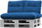 normani Palettenkissen Set Sofa Sitzkissen wasserdicht mit Rückenkissen Outdoor Palettenauflagen (Sitzkissen Gesteppt 120x80) Farbe Cobalt