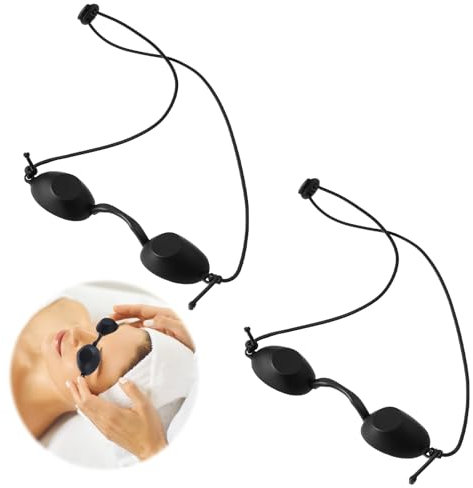 JJUNW 2 Pcs Solarium Glasses, Tanning Goggles Sunbed Eye Protection Laser Safety Glasses, Black Sunbed Goggle Uv Infrared Eye Goggles Led Eye Mask for Beauty Clinic Patient(2 PCS)