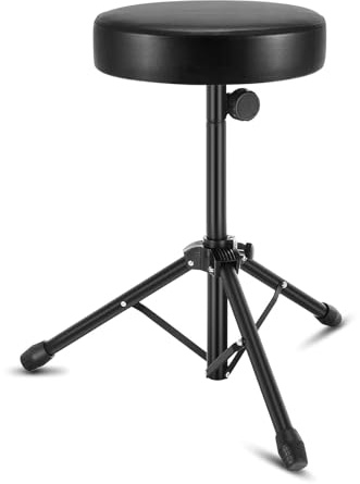 CROWNSHOP Drum Stool Adjustable Piano Stool Folding Throne Chair