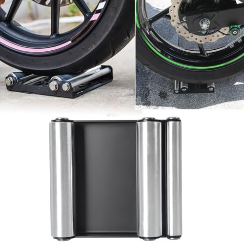 WOOGA Soporte Universal para limpieza de neumáticos de motocicleta soporte de lavado de neumáticos cadena portátil limpia duradera rampa de elevación Soporte para ruedas con rodillos