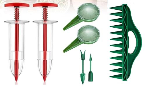 Milifox 7 Kit Distributore di Trapianti,Distributore di Semi,Strumento per La Semina Portatile di Piccole Dimensioni per La Coltivazione di Ortaggi E Fiori per Serre,Giardini,Prati E Terreni Agricoli