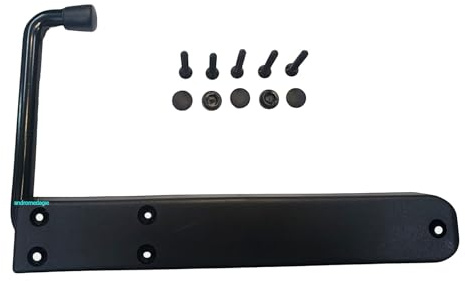 FERMA PERSIANA PIEMONTE 6 PZ NERO | Fermapersiana Universale ABS con Braccio Estensibile | Molla Acciaio Inox | Reversibile Dx/Sx | Viti e Tappi Inclusi | Resistente | Montaggio Esterno | FP14