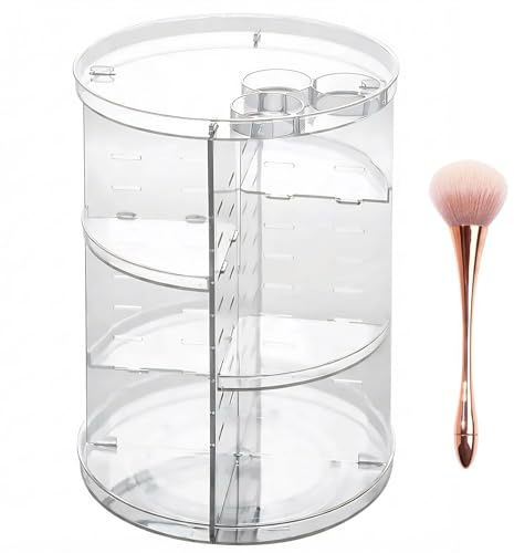 ZUSUZU Organizzatore di trucco,Porta Trucchi Rotante a 360°,Organizer Trucchi Multifunzione,Make Up Organizer,Porta Trucco,Organizzatore Cosmetici,Adatto a Crema Profumo Pennelli per Il Trucco