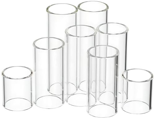 Parliky Glass Guitar Slides Set 8pcs for Acoustic Guitar, Smooth and Sturdy Finger Bar Protectors Offering Musical Versatility and Variety in Size, Essential Guitarist Accessories